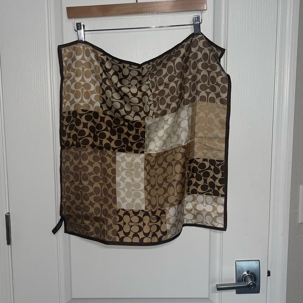 Coach Patchwork Pattern Scarf Textured Signature … - image 6
